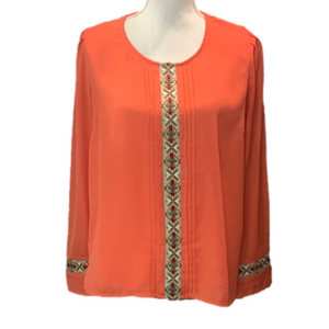 NEEDLE & THREAD Boho Blouse Embroidered Detail Aztec